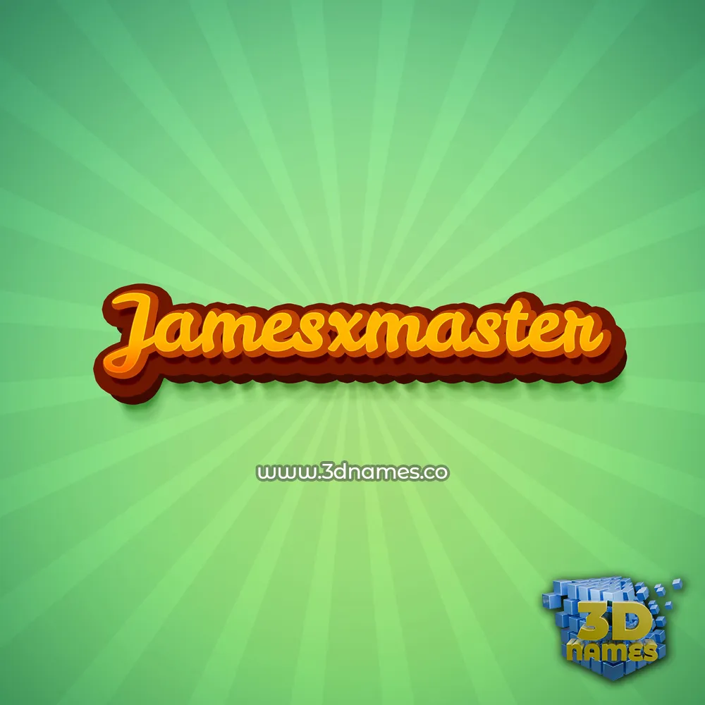 jamesxmaster in Green Rays style - 3D name wallpaper