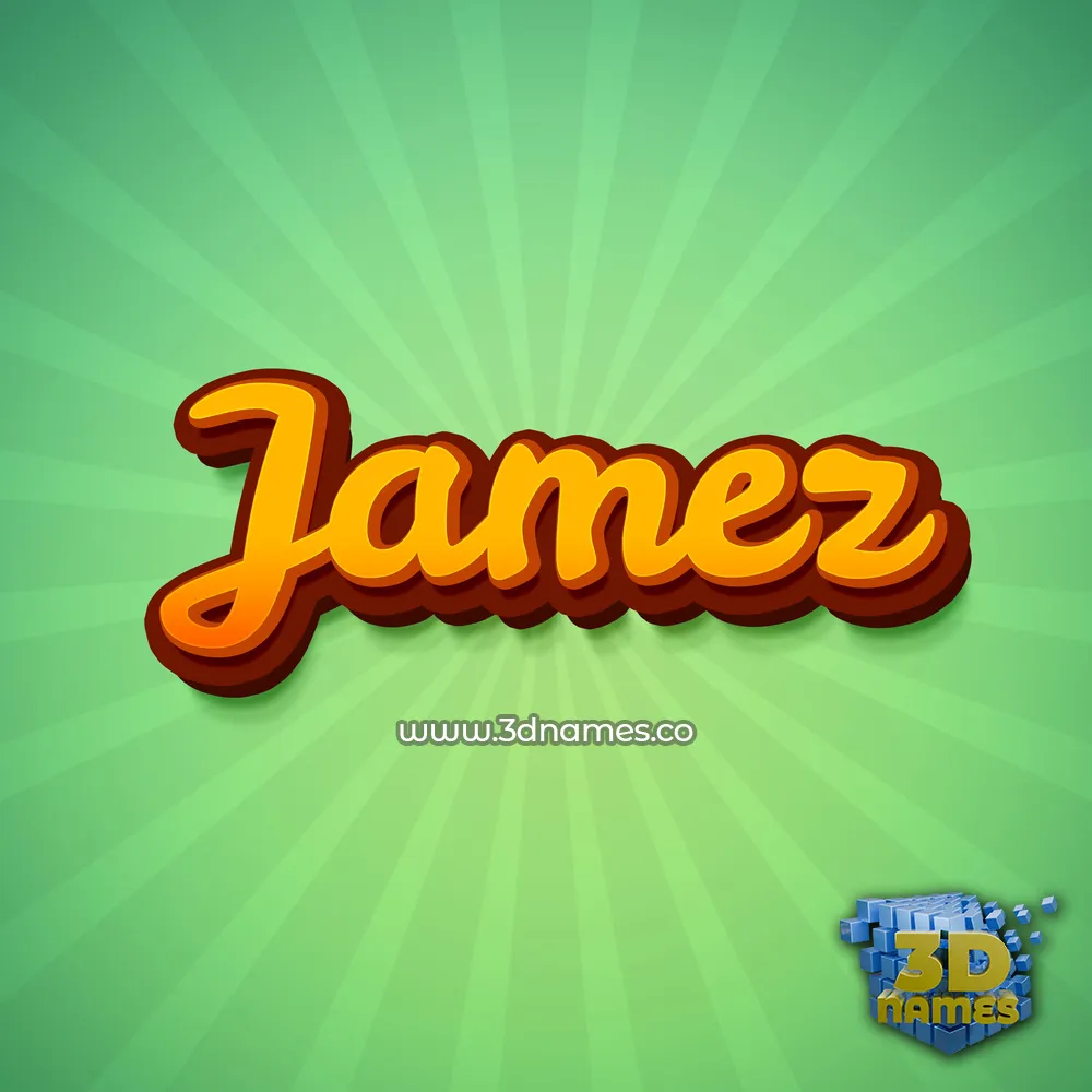jamez in Green Rays style - 3D name wallpaper