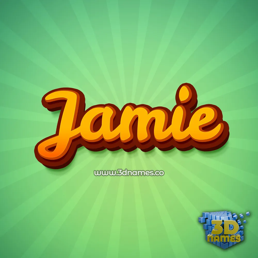 jamie in Green Rays style - 3D name wallpaper