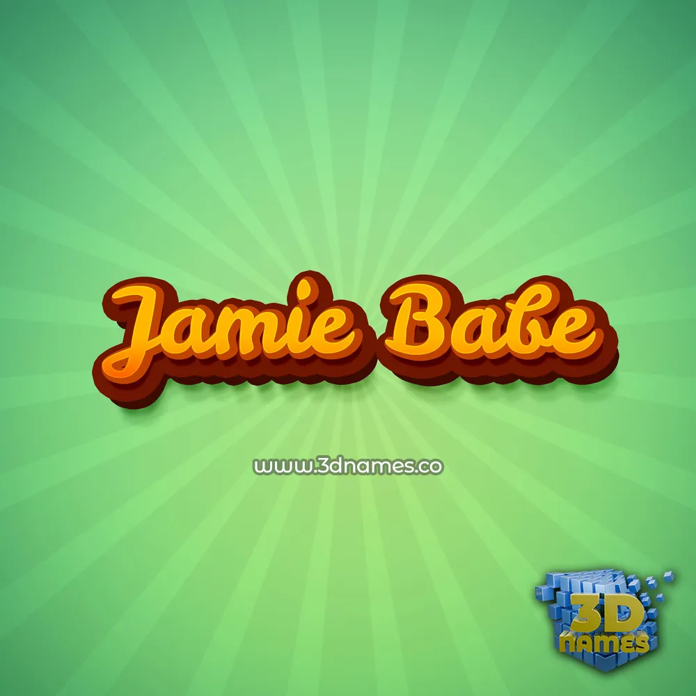 jamie babe in Green Rays style - 3D name wallpaper