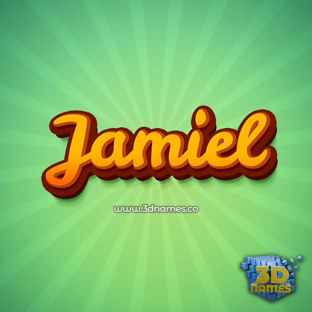 jamiel in Green Rays style - 3D name wallpaper