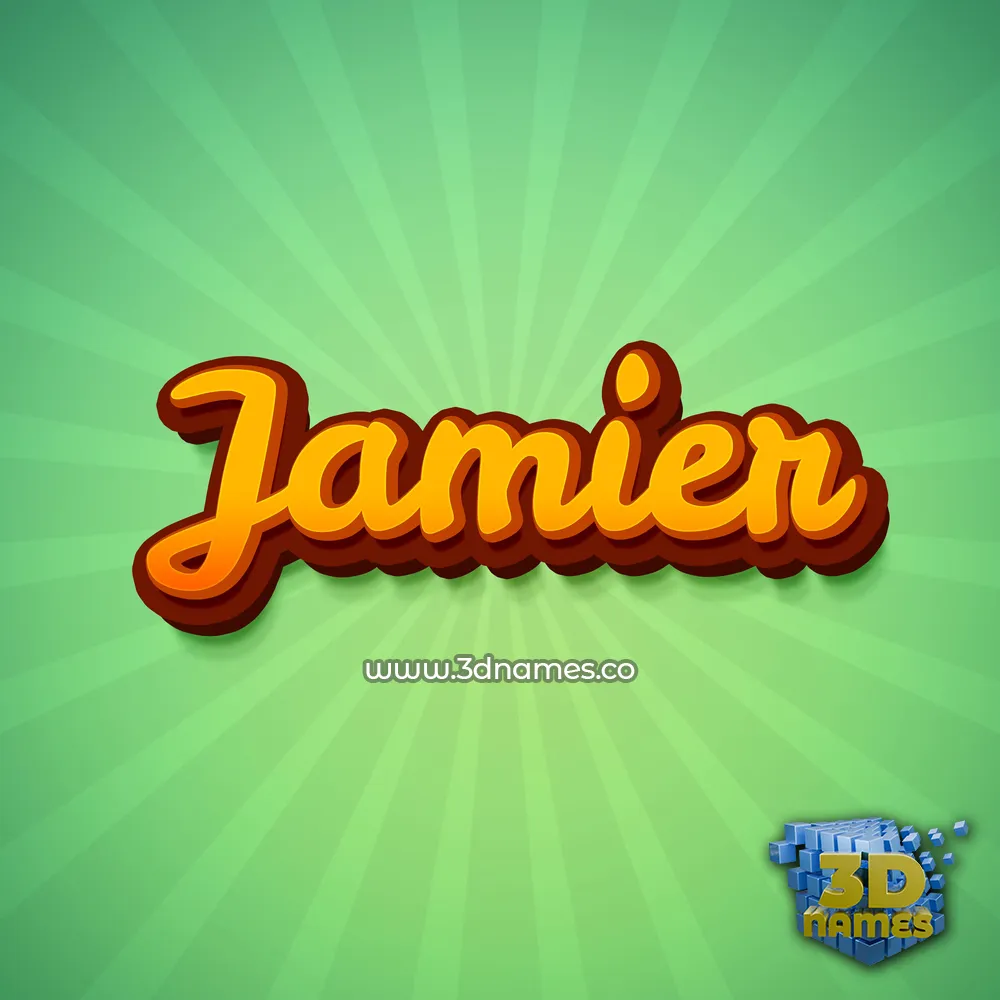 jamier in Green Rays style - 3D name wallpaper