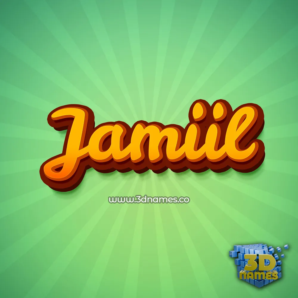 jamiil in Green Rays style - 3D name wallpaper