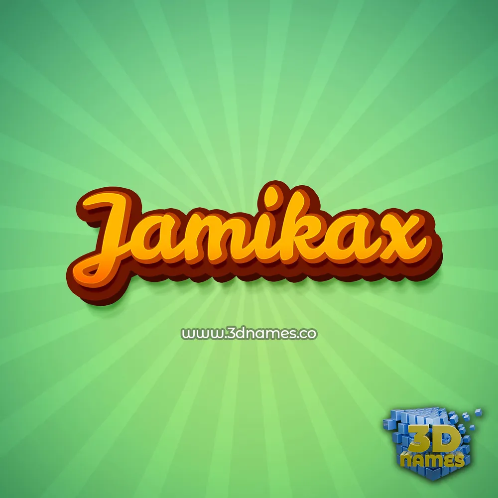 jamikax in Green Rays style - 3D name wallpaper