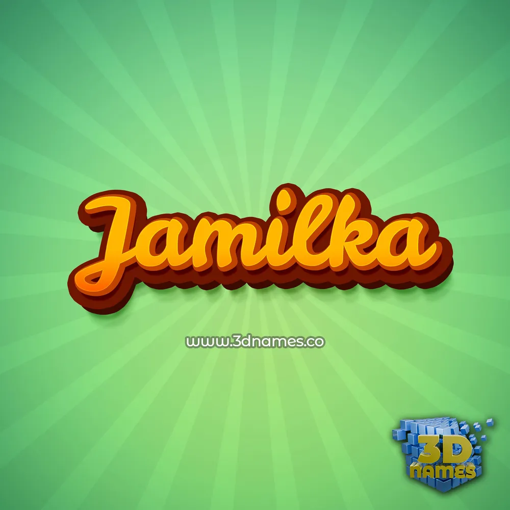 jamilka in Green Rays style - 3D name wallpaper