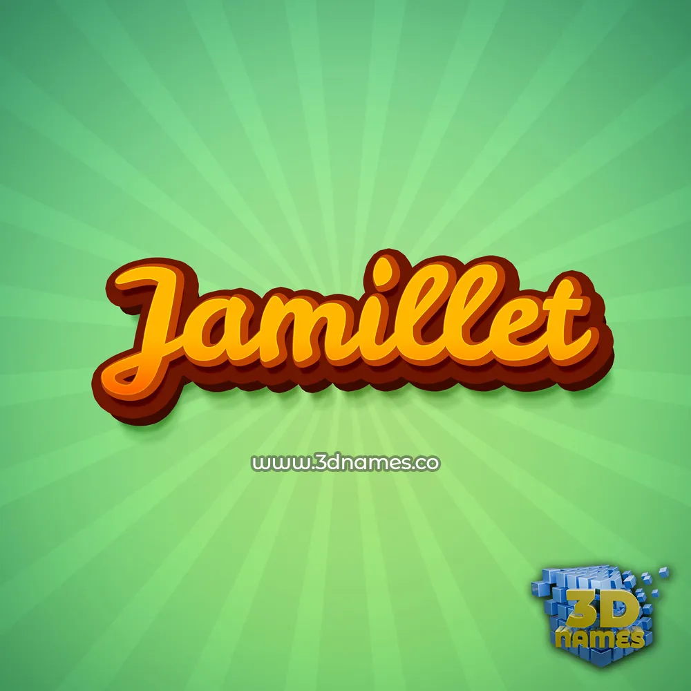 jamillet in Green Rays style - 3D name wallpaper