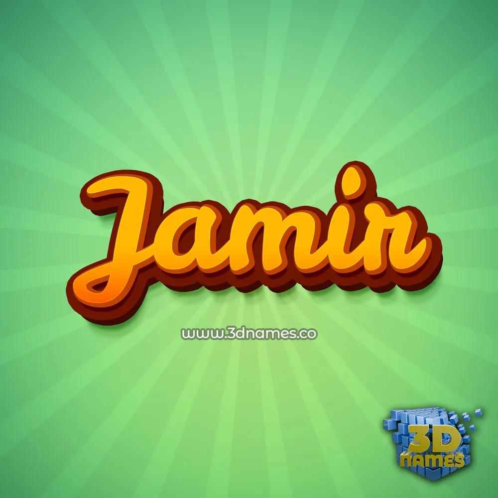 jamir in Green Rays style - 3D name wallpaper