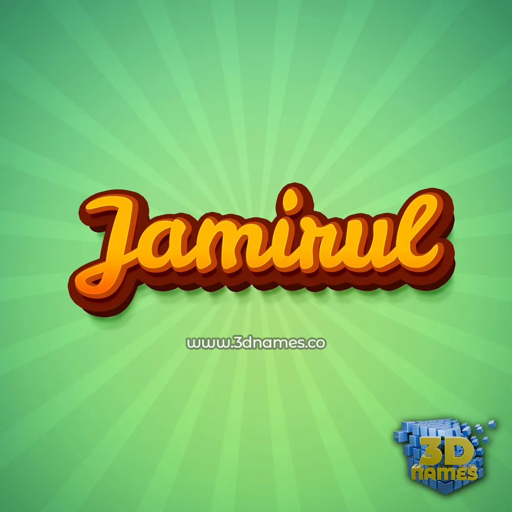 jamirul in Green Rays style - 3D name wallpaper