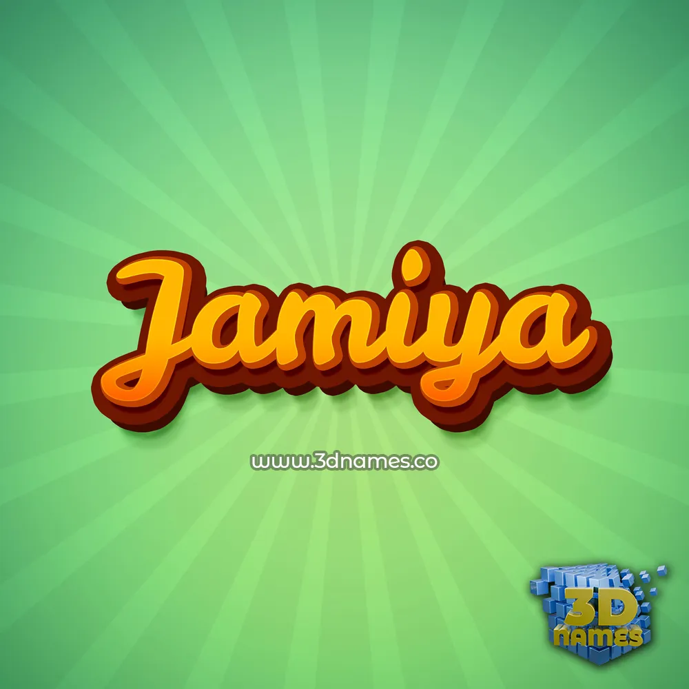 jamiya in Green Rays style - 3D name wallpaper