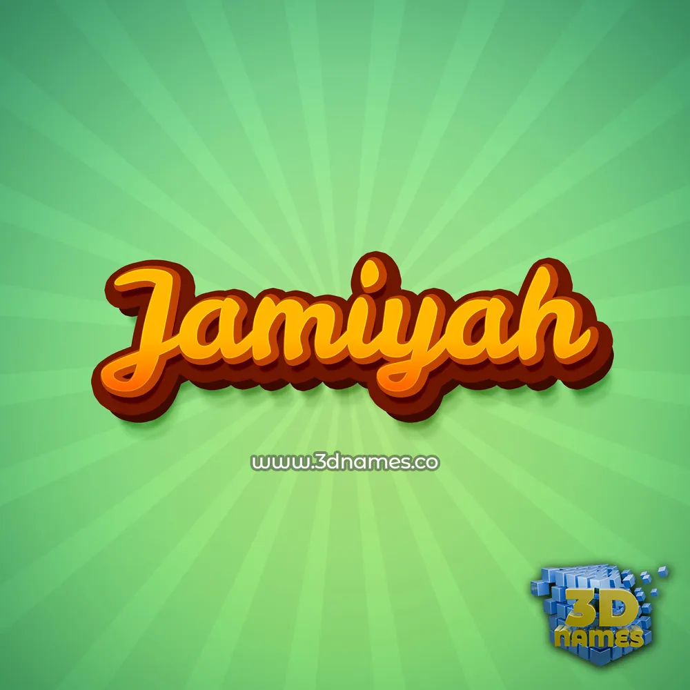 jamiyah in Green Rays style - 3D name wallpaper
