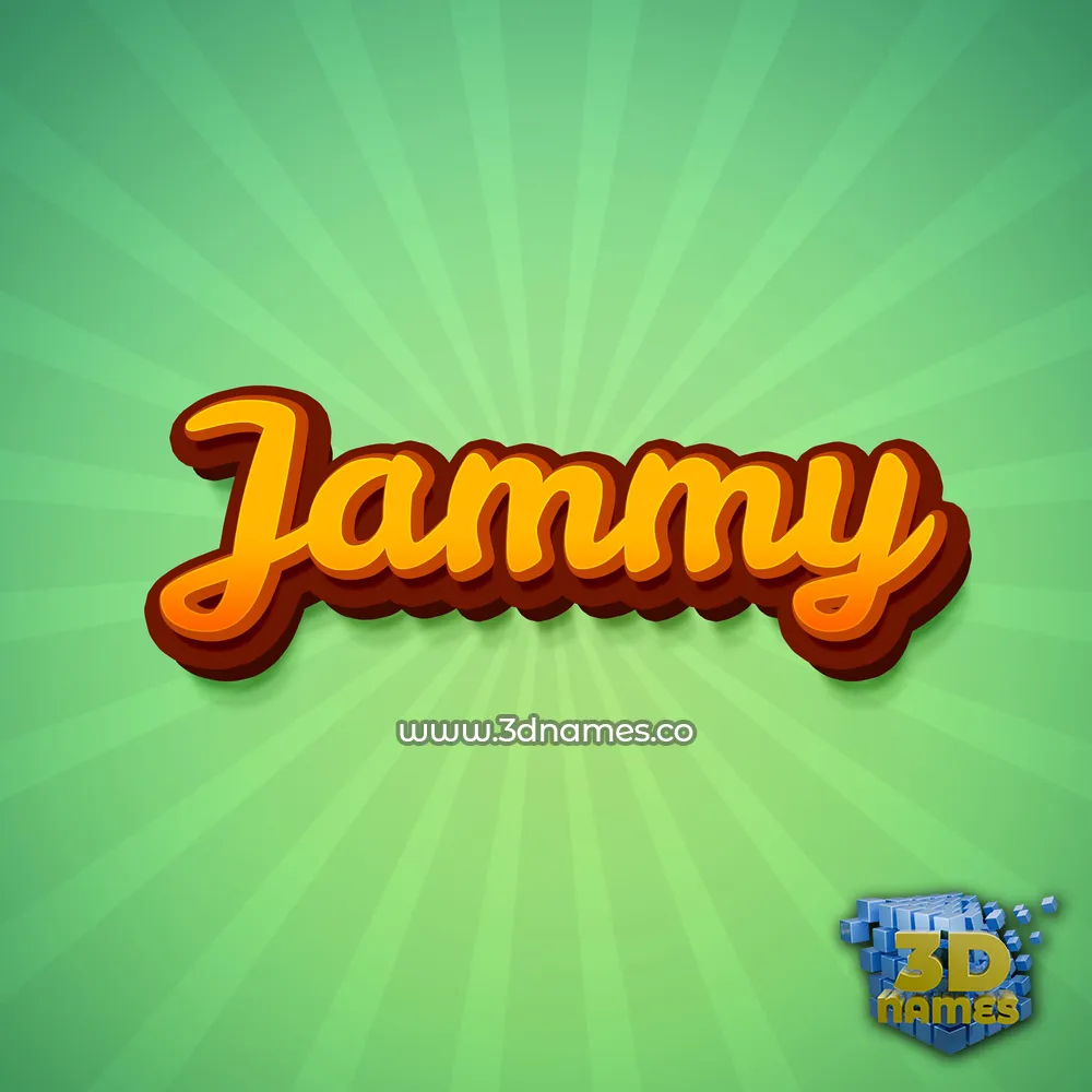 jammy in Green Rays style - 3D name wallpaper