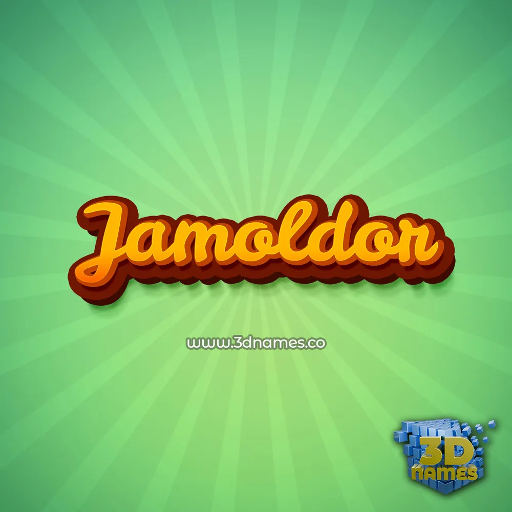 jamoldor in Green Rays style - 3D name wallpaper