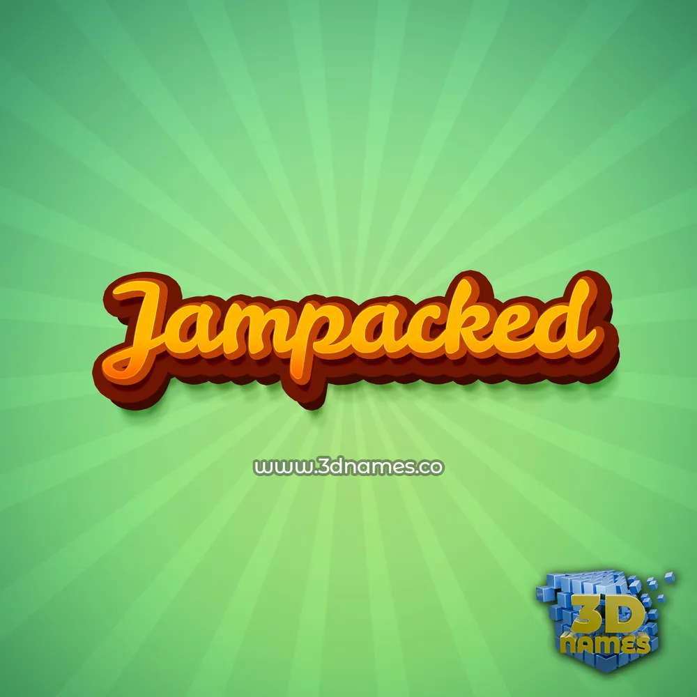 jampacked in Green Rays style - 3D name wallpaper