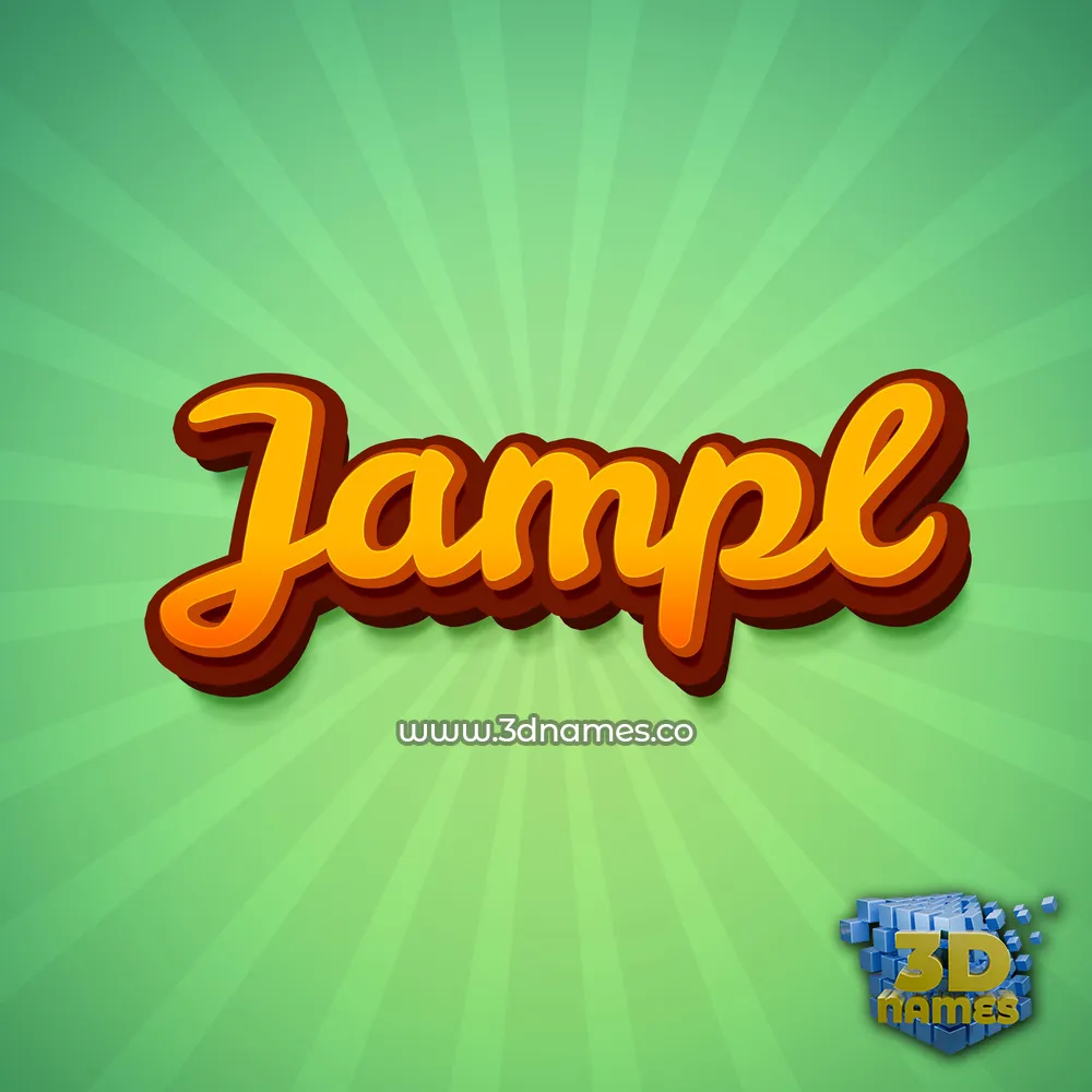 jampl in Green Rays style - 3D name wallpaper
