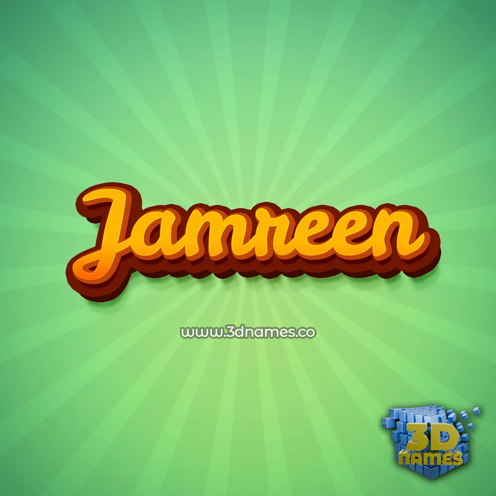 jamreen in Green Rays style - 3D name wallpaper