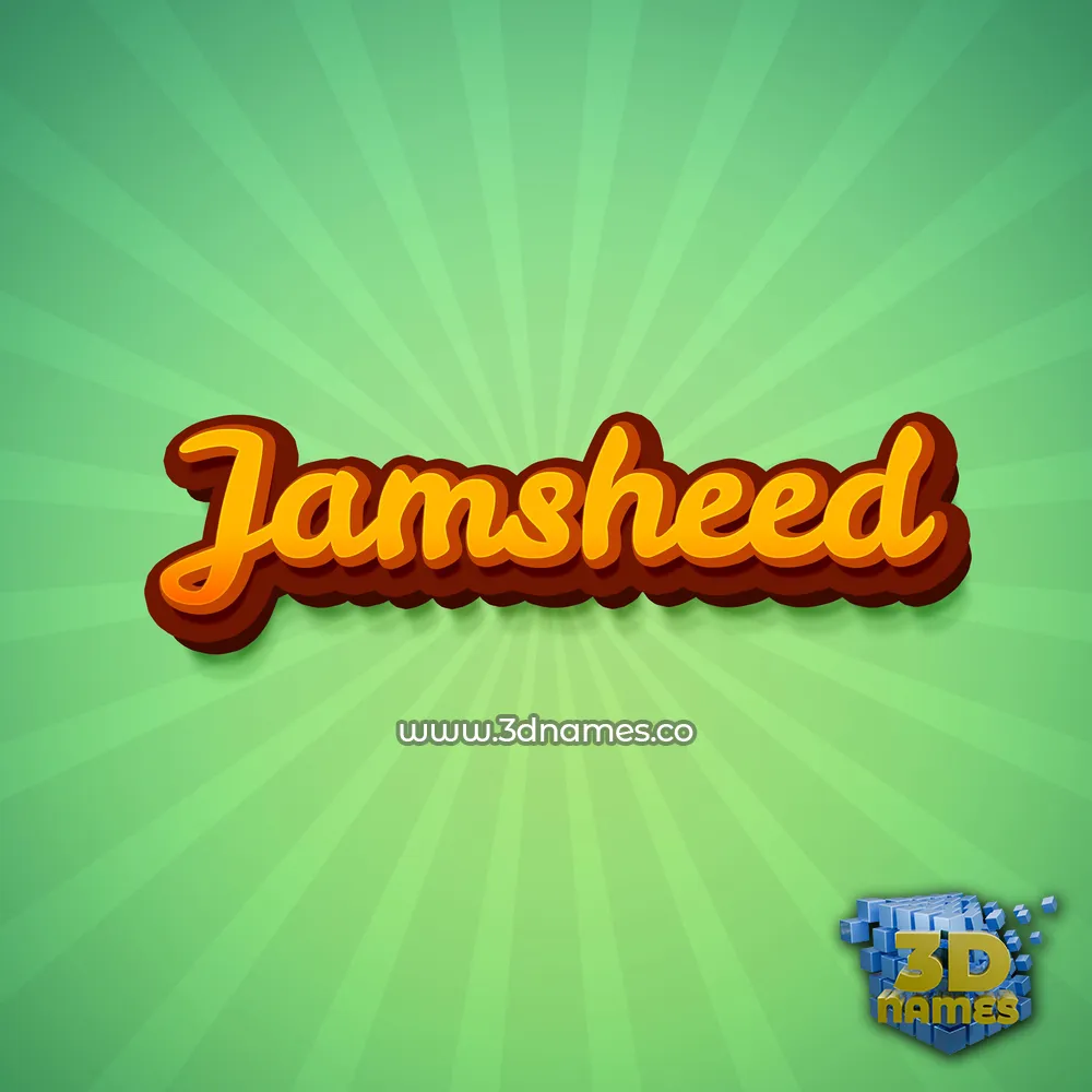 jamsheed in Green Rays style - 3D name wallpaper
