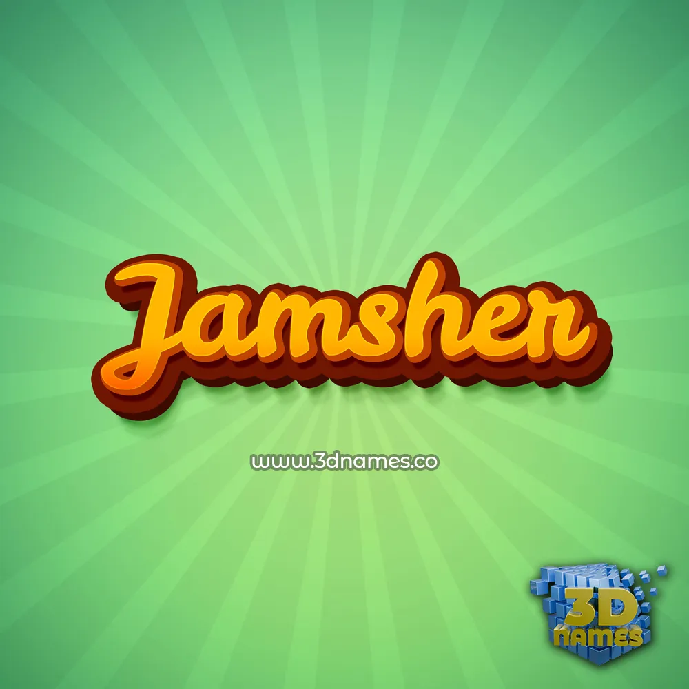 jamsher in Green Rays style - 3D name wallpaper