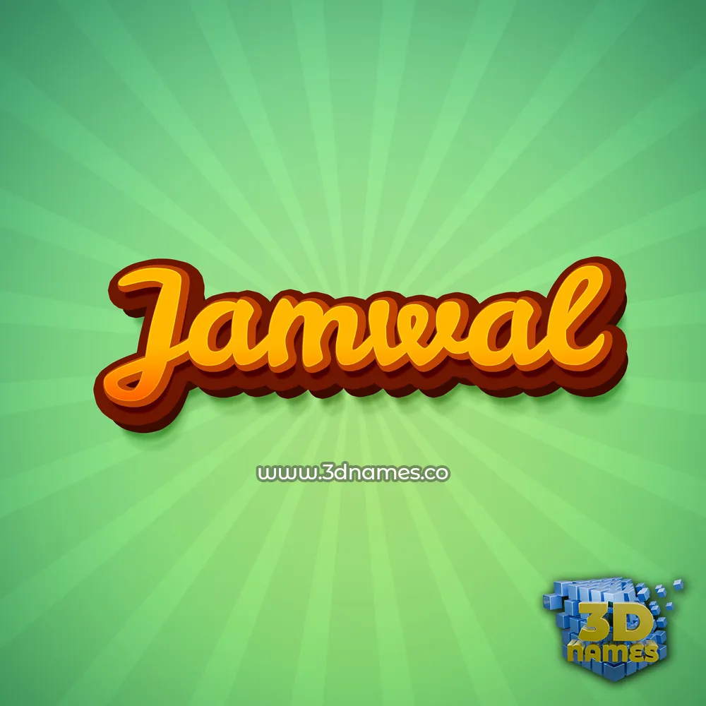 jamwal in Green Rays style - 3D name wallpaper