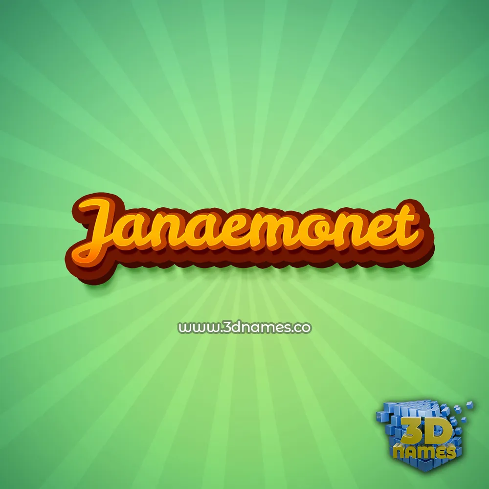 janaemonet in Green Rays style - 3D name wallpaper