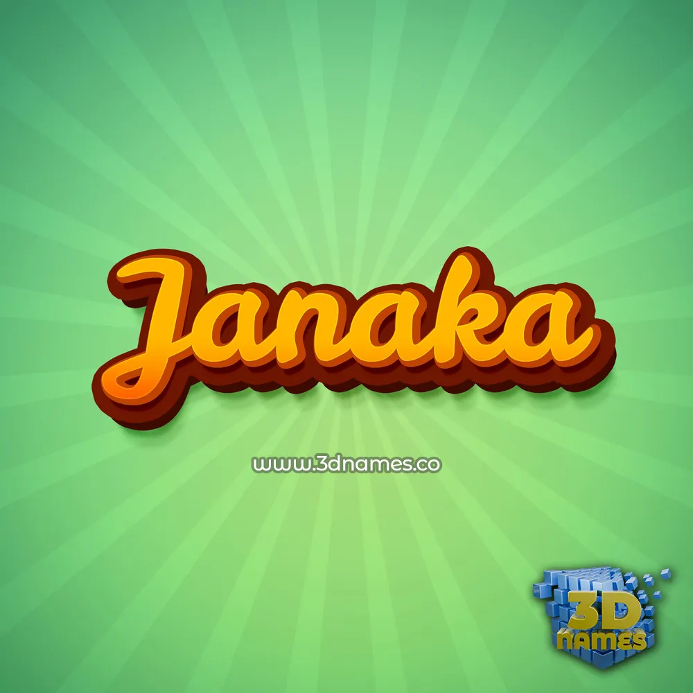 janaka in Green Rays style - 3D name wallpaper