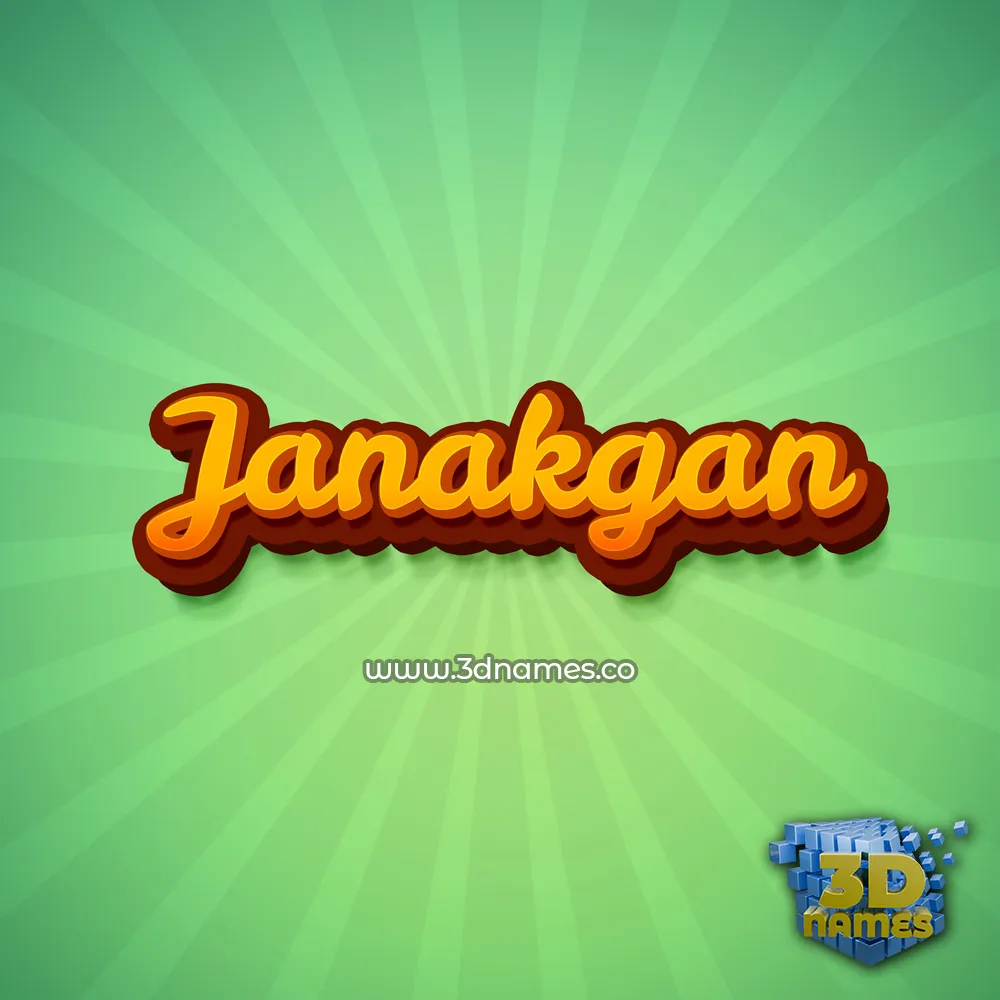 janakgan in Green Rays style - 3D name wallpaper