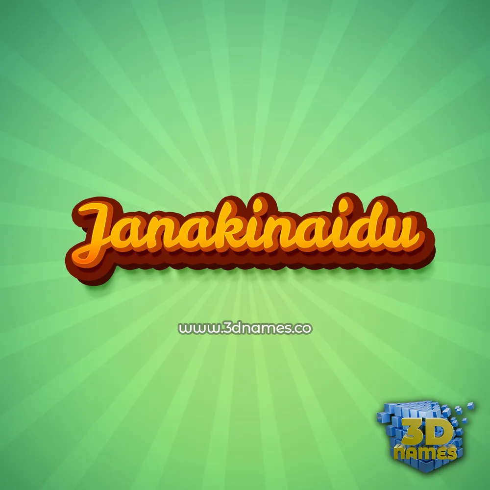 janakinaidu in Green Rays style - 3D name wallpaper