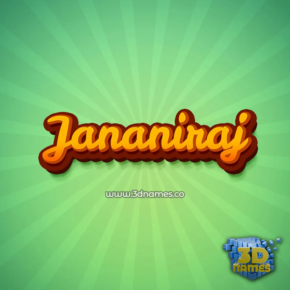 jananiraj in Green Rays style - 3D name wallpaper