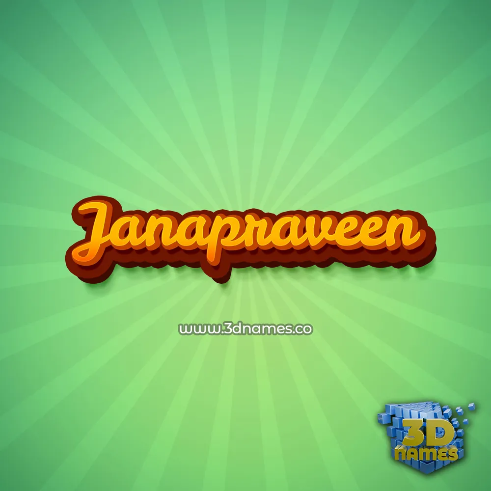janapraveen in Green Rays style - 3D name wallpaper