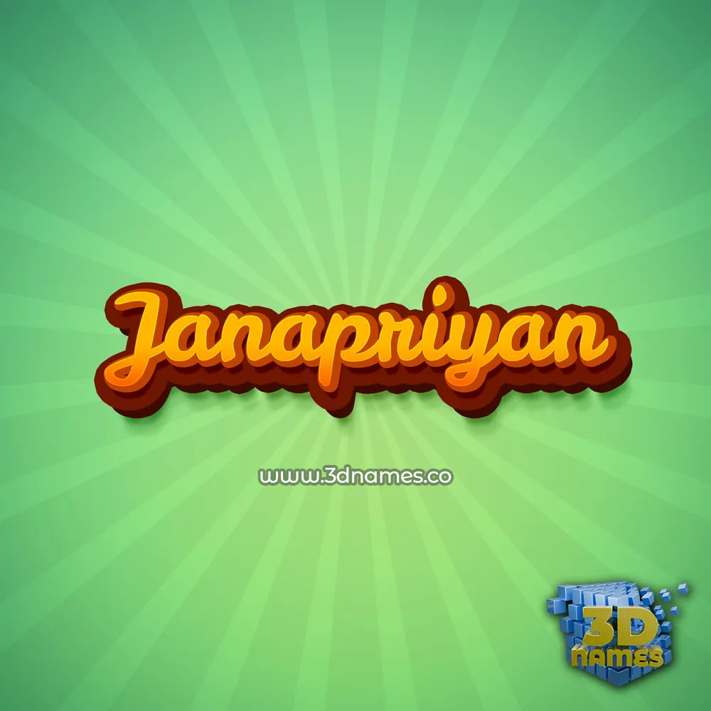 janapriyan in Green Rays style - 3D name wallpaper
