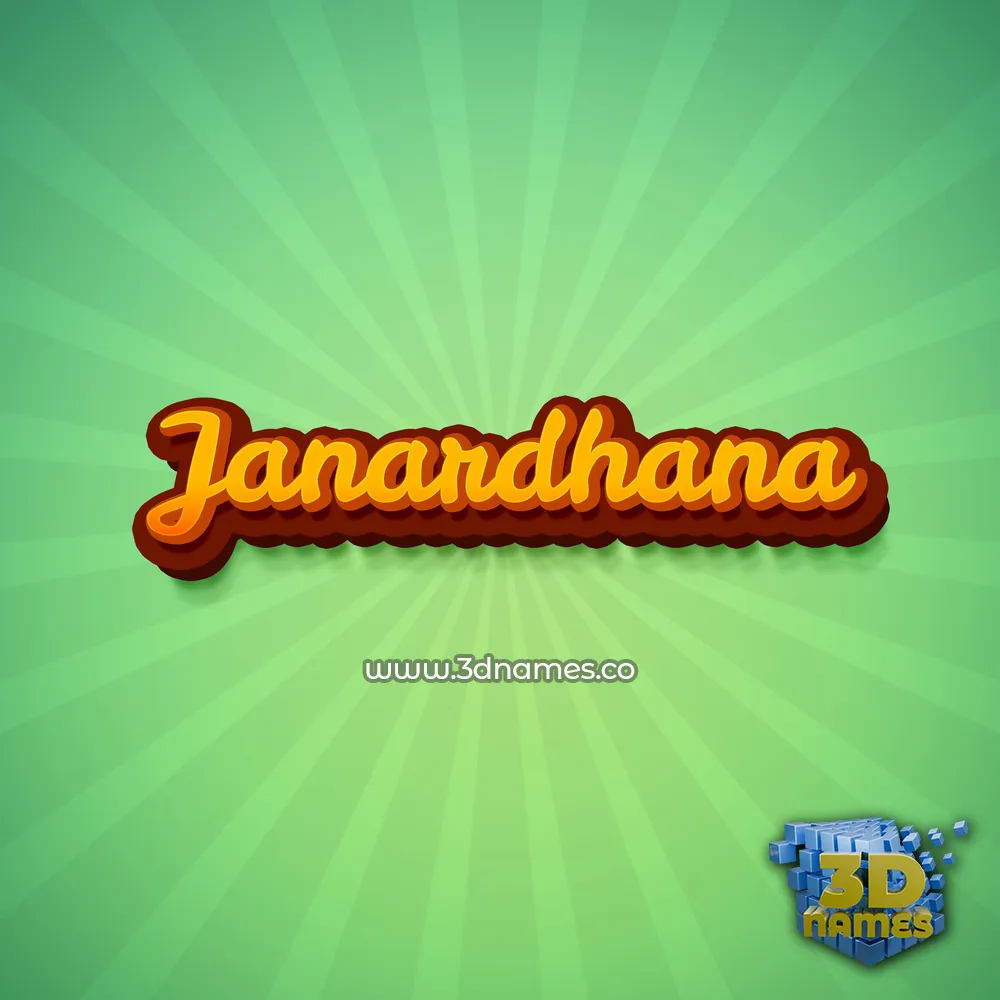 janardhana in Green Rays style - 3D name wallpaper