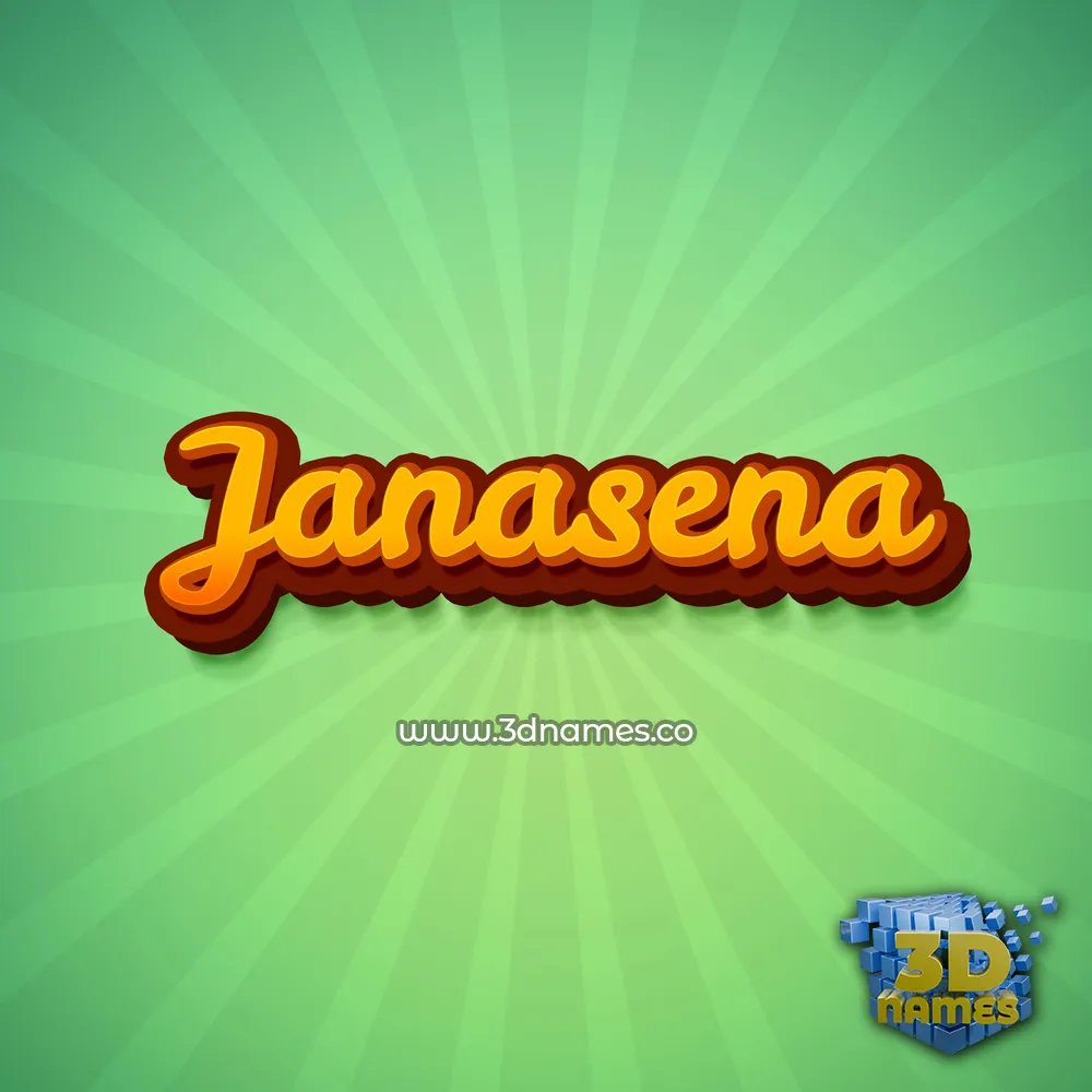 janasena in Green Rays style - 3D name wallpaper