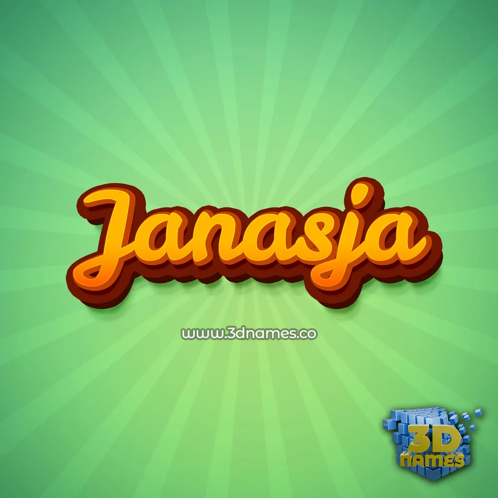 janasja in Green Rays style - 3D name wallpaper