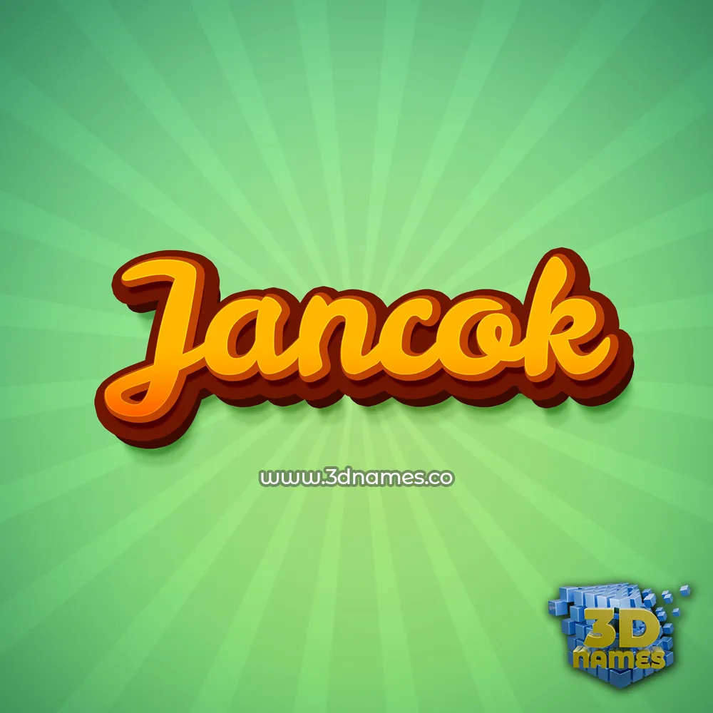 jancok in Green Rays style - 3D name wallpaper