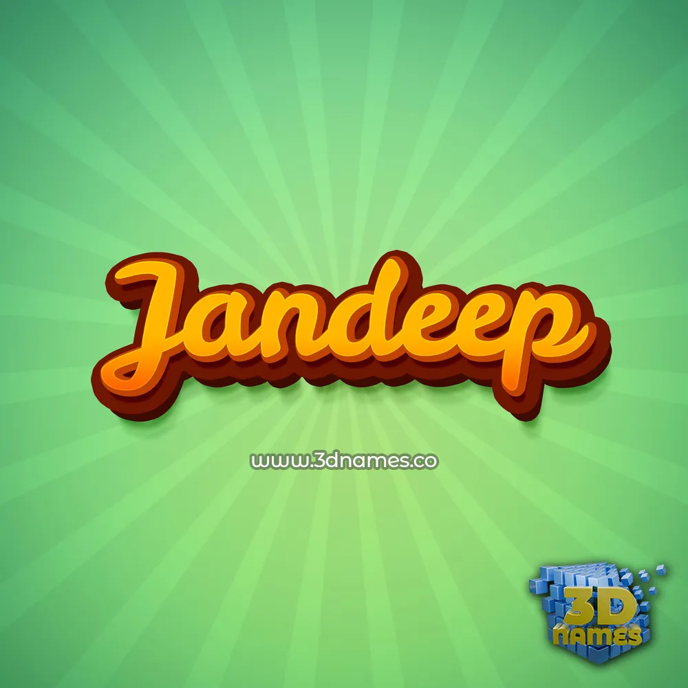 jandeep in Green Rays style - 3D name wallpaper