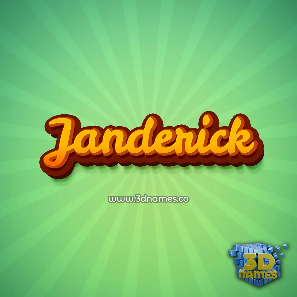 janderick in Green Rays style - 3D name wallpaper