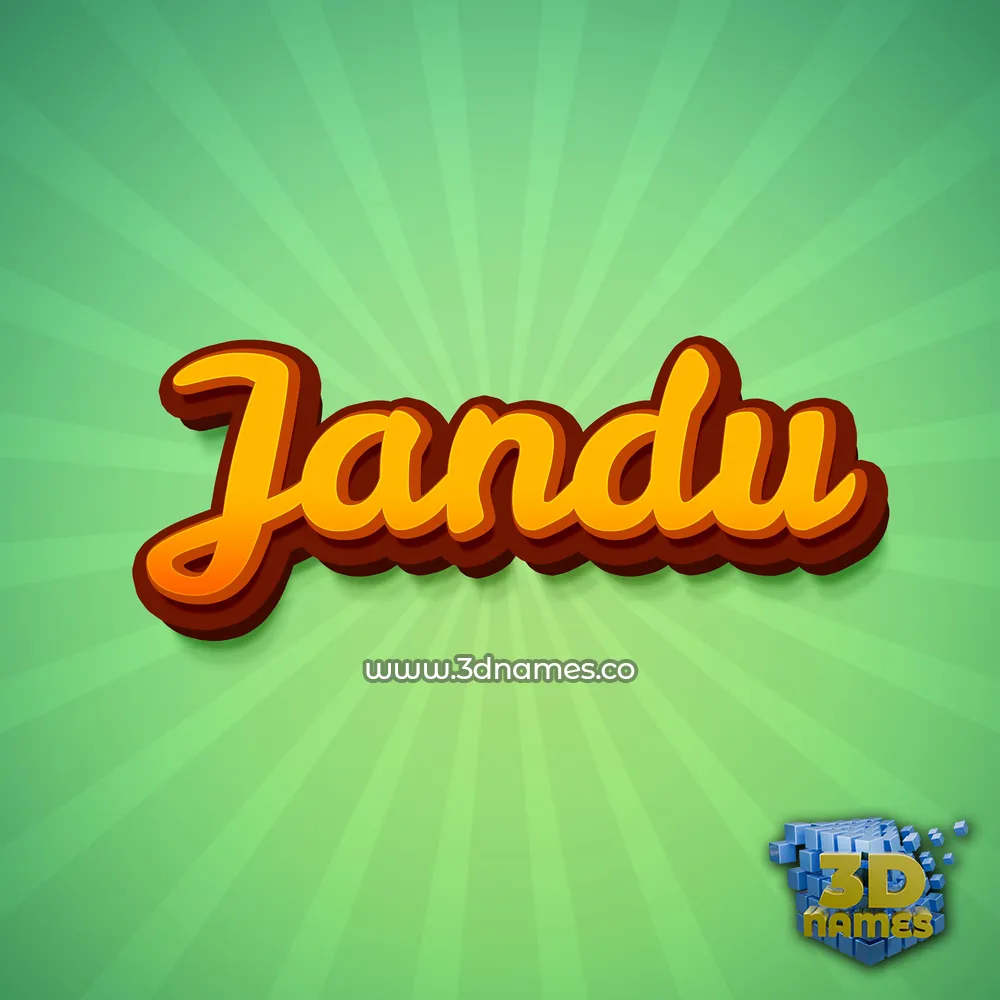 jandu in Green Rays style - 3D name wallpaper