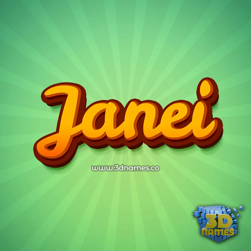 janei in Green Rays style - 3D name wallpaper