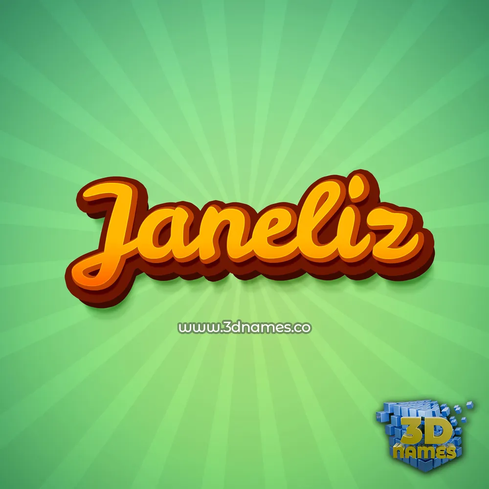 janeliz in Green Rays style - 3D name wallpaper