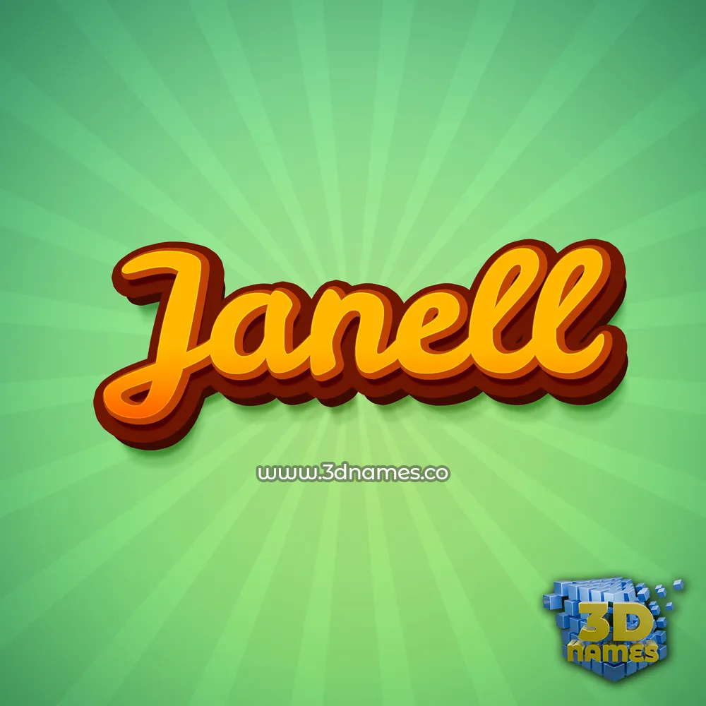 janell in Green Rays style - 3D name wallpaper