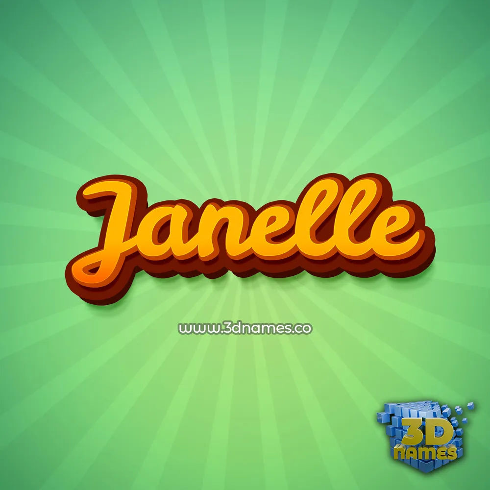 janelle in Green Rays style - 3D name wallpaper