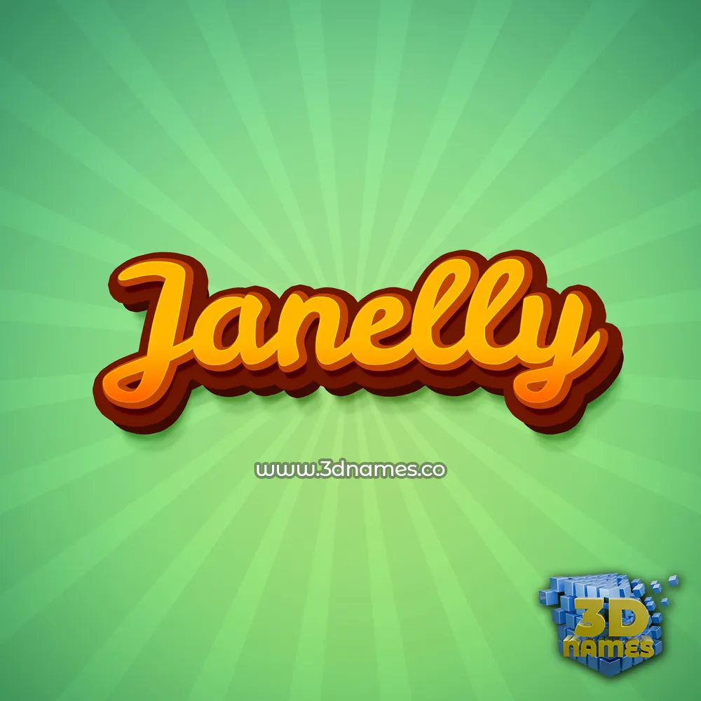janelly in Green Rays style - 3D name wallpaper