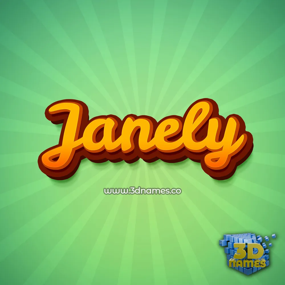 janely in Green Rays style - 3D name wallpaper