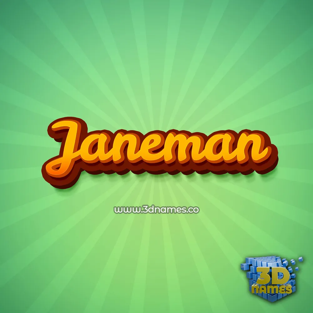 janeman in Green Rays style - 3D name wallpaper
