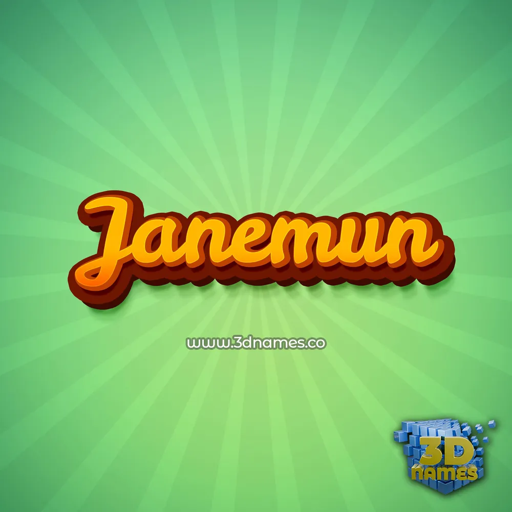 janemun in Green Rays style - 3D name wallpaper