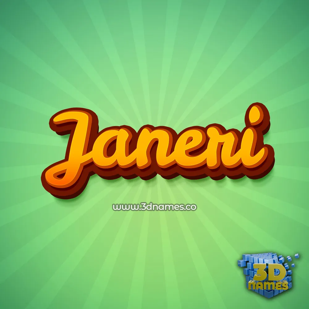 janeri in Green Rays style - 3D name wallpaper
