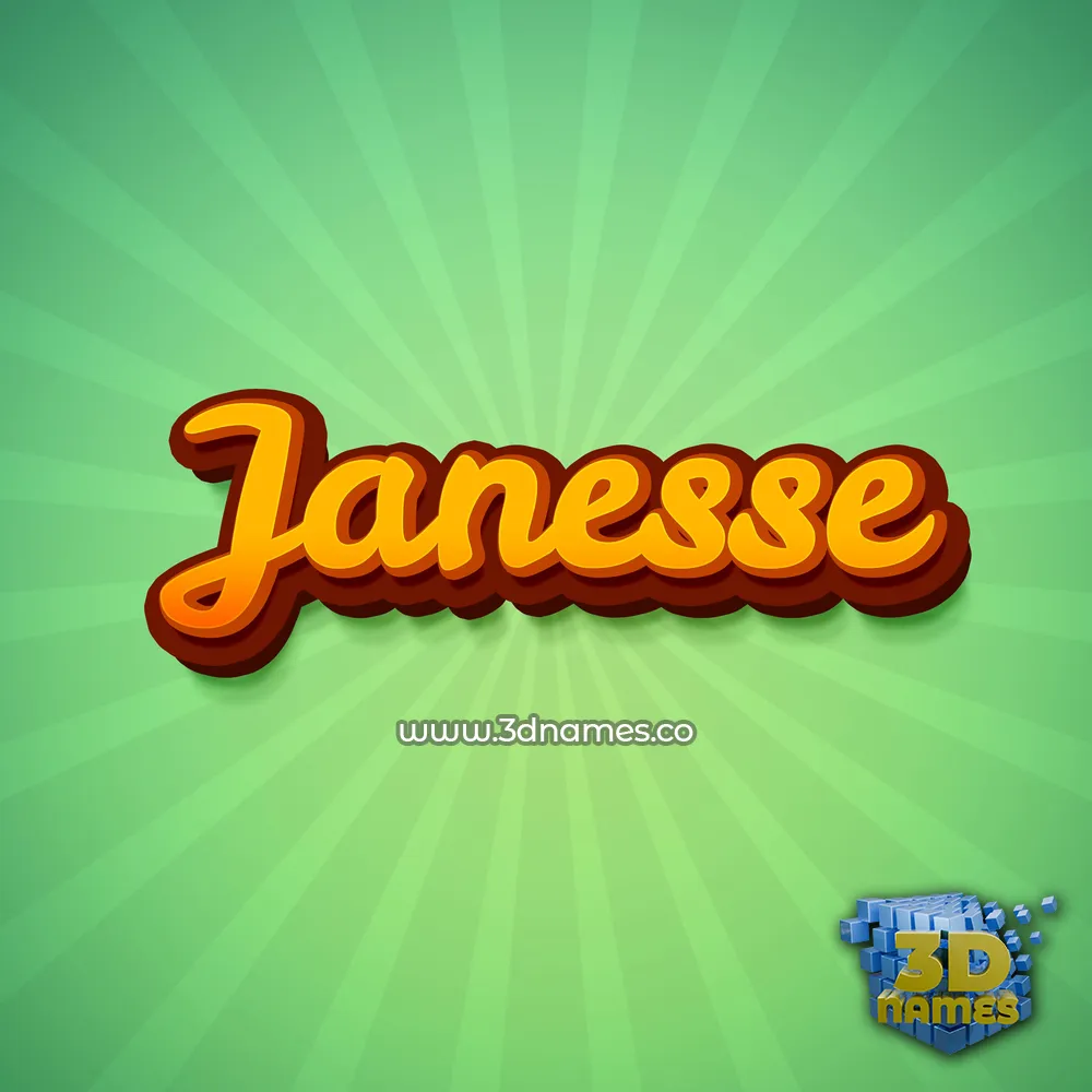 janesse in Green Rays style - 3D name wallpaper