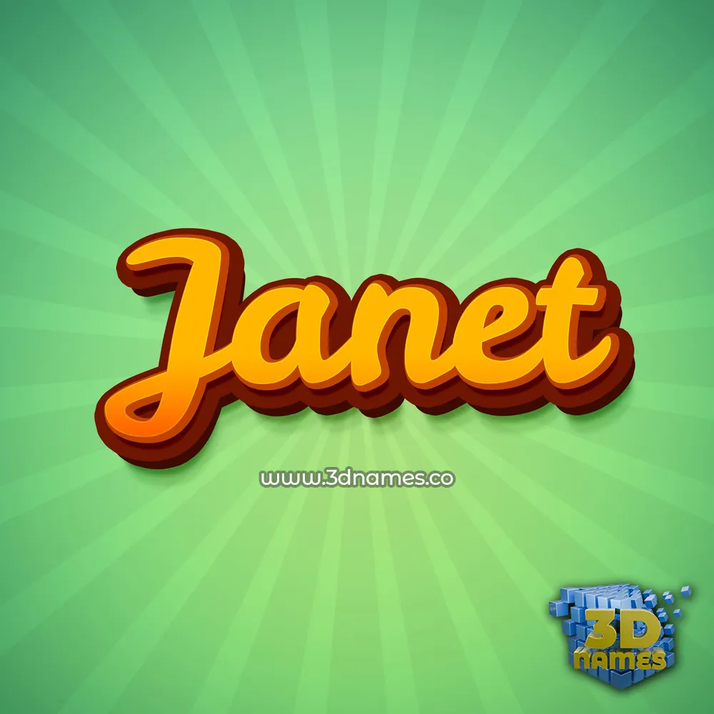 janet in Green Rays style - 3D name wallpaper
