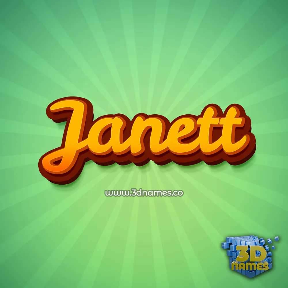 janett in Green Rays style - 3D name wallpaper