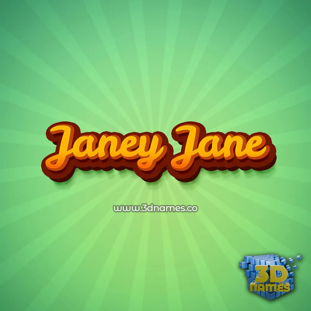 janey jane in Green Rays style - 3D name wallpaper