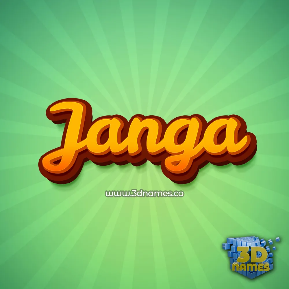 janga in Green Rays style - 3D name wallpaper